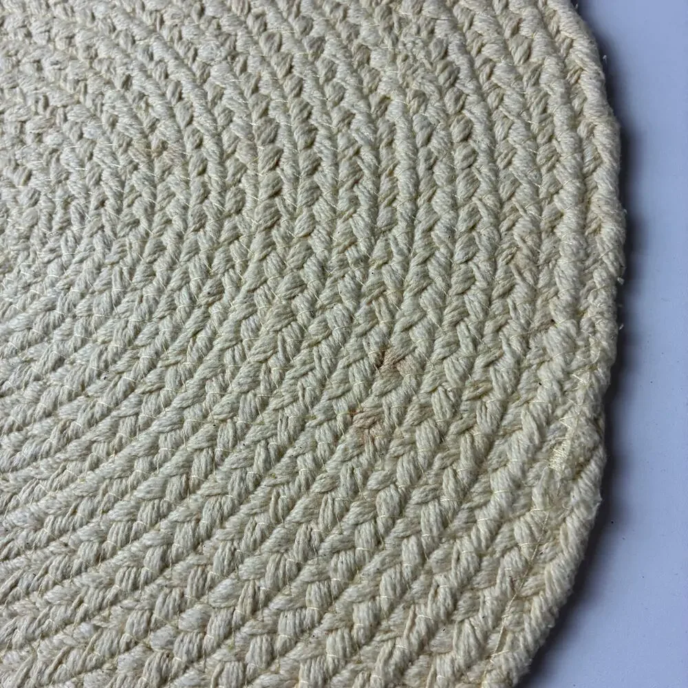 Set X4 Round Woven Braided Table Placemats 15